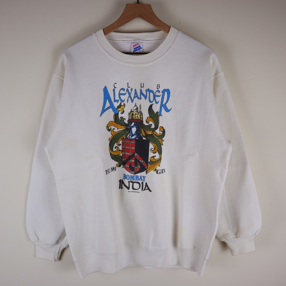 Vintage‎ 1990 Bombay India Club Alexander Gin Sweatshirt Adult XL 23x26.5